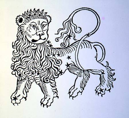 Leo (the Lion) an illustration from the 'Poeticon Astronomicon' by C.J. Hyginus, Venice from Scuola pittorica italiana