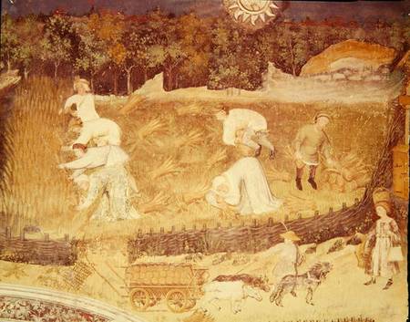 The Month of August, detail of the harvest from Scuola pittorica italiana