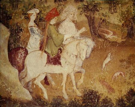 The Month of September, detail of the departure for the hunt from Scuola pittorica italiana