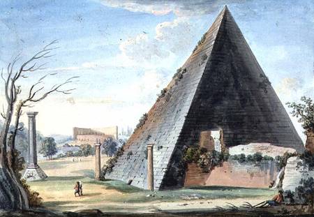 Pyramid tomb of Caius Cestus from Scuola pittorica italiana