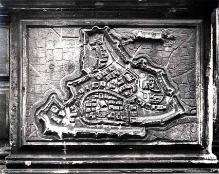 Relief Map from the Church Facade showing the Fortress Town of Modon during the Candian War 1645-69 from Scuola pittorica italiana