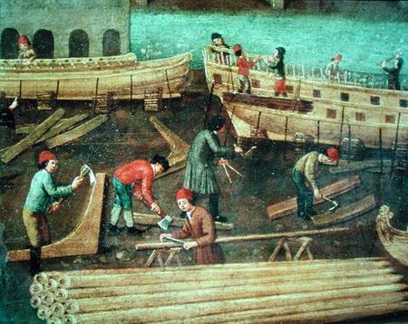 Sign for the Marangoni Family of shipbuilders, Venetian from Scuola pittorica italiana