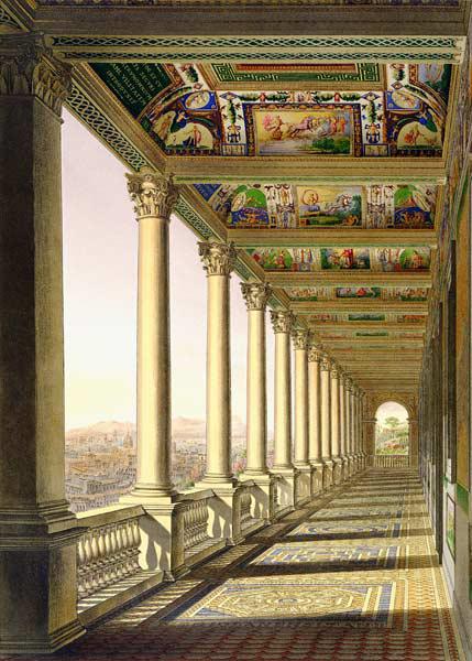 View of the third floor Loggia at the Vatican, with decoration by Raphael, from 'Delle Loggie di Raf