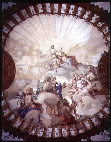 Triumph of the Empress Maria Theresa of Austria (1717-80) (ceiling painting) from Scuola pittorica italiana