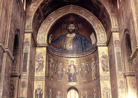 (TtoB) Christ Pantocrator; Virgin and Child with Angels and Apostles, from the main apse from Scuola pittorica italiana