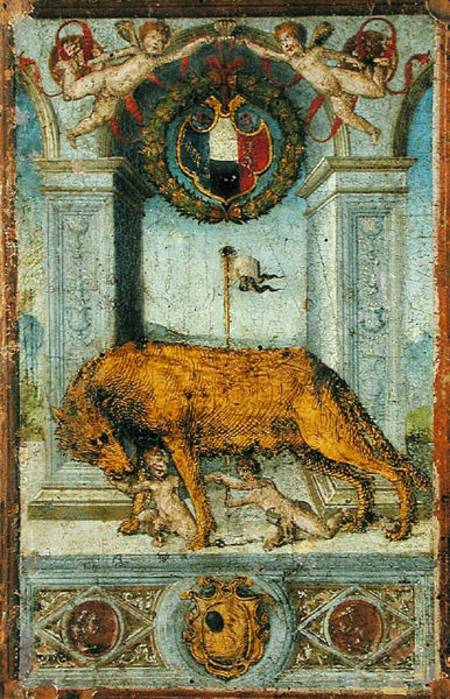 The She-Wolf Suckling Romulus and Remus from Scuola pittorica italiana