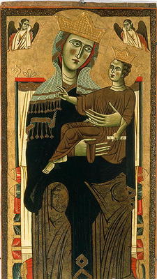 Madonna and Child (tempera on panel) from Italian School, (13th century)
