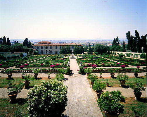 View of the Italian Garden, Villa di Castello (photo) from Italian School, (15th century)