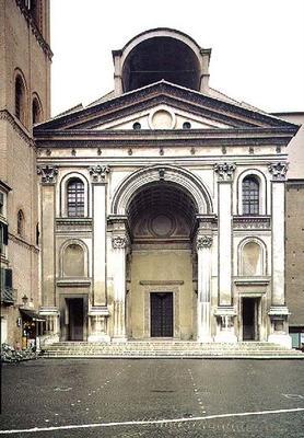 View of the facade designed by Leon Battista Alberti (1404-72) built after his death by Luca Fancell