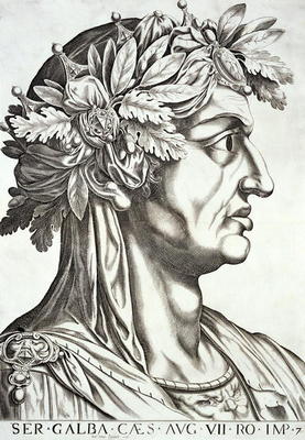 Galba Caesar (3 BC-69 AD), 1596 (engraving) from Italian School, (16th century)