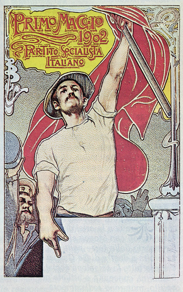 1st May, Poster of the Italian Socialist Party, 1901 (colour litho) from Italian School, (20th century)
