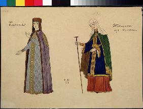 Costume design for the opera The golden Cockerel by N. Rimsky-Korsakov