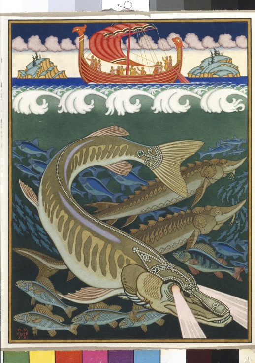 Sea Empire. Illustration for  Old Russian Legend "Volga" from Ivan Jakovlevich Bilibin
