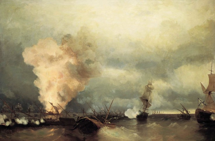 The Battle of Vyborg Bay on July 3, 1790 from Iwan Konstantinowitsch Aiwasowski