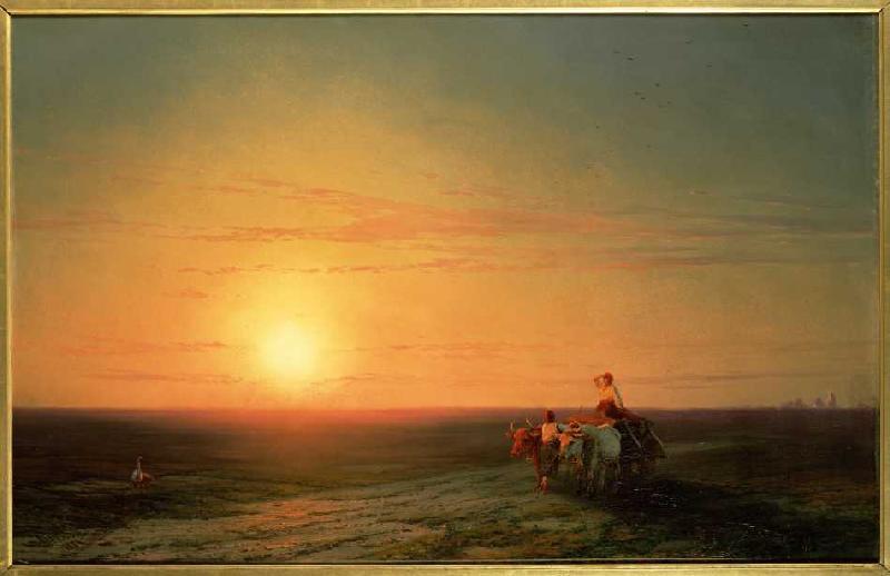 Heimkehrende Bauern bei Sonnenuntergang from Iwan Konstantinowitsch Aiwasowski