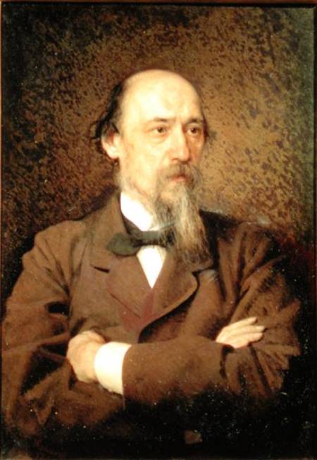 Portrait of Nikolay Alekseyevich Nekrasov from Iwan Nikolajewitsch Kramskoi
