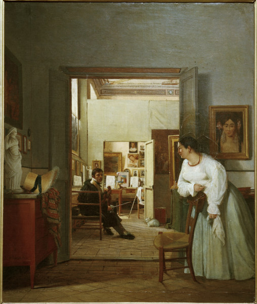 J.A.D.Ingres Studio in Rome from J. Alaux