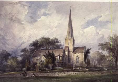 View from the South-east of a Church and a Churchyard from J. Colson
