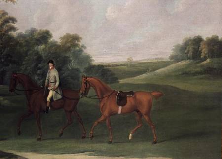 Rider leading a horse from J. Francis Sartorius