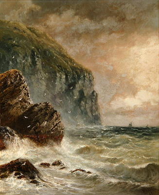 Seascape with Cliff, 1889 (oil on canvas) from J. H. Blunt
