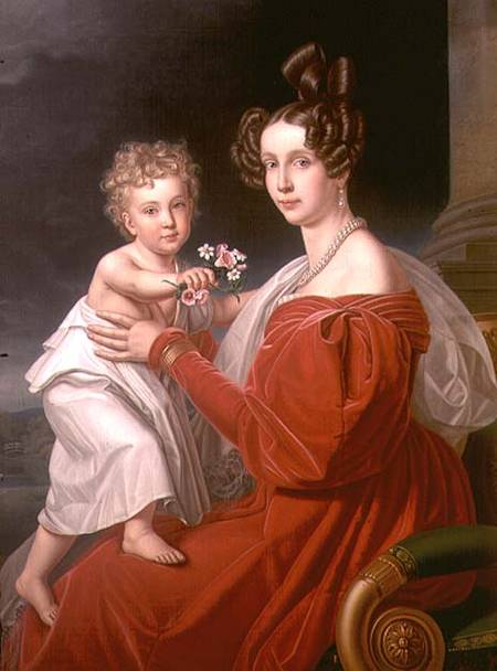 Archduchess Sophia of Austria (1805-72) with her two year old son Franz Joseph (1830-1916) (later Em from J. K. Stiegler