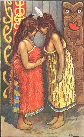 Maori-Mädchen, von MacMillan-Schulplakaten, um 1950-60