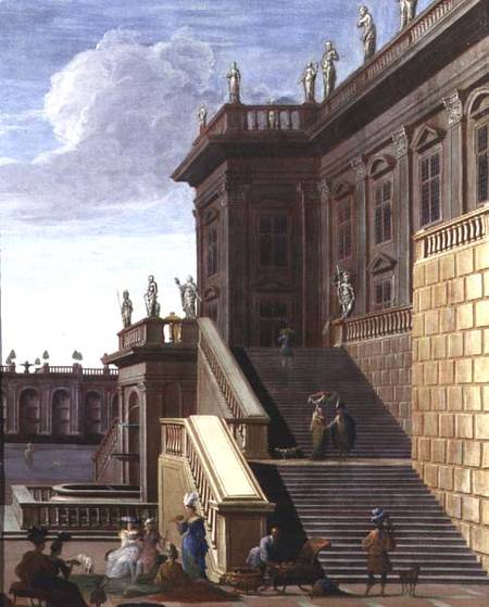 The Courtyard of a Baroque Palace from Jacob Balthasar Peeters