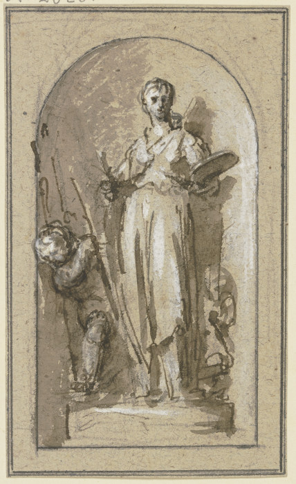 Die Malerei mit zwei Genien in einer Nische from Jacob de Wit
