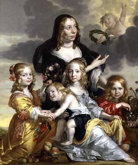 Portrait of a Lady with her Four Children from Jacob Fransz van der Merck