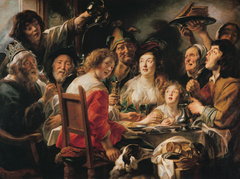 The King Drinks, or Family Meal on the Feast of Epiphany from Jacob Jordaens