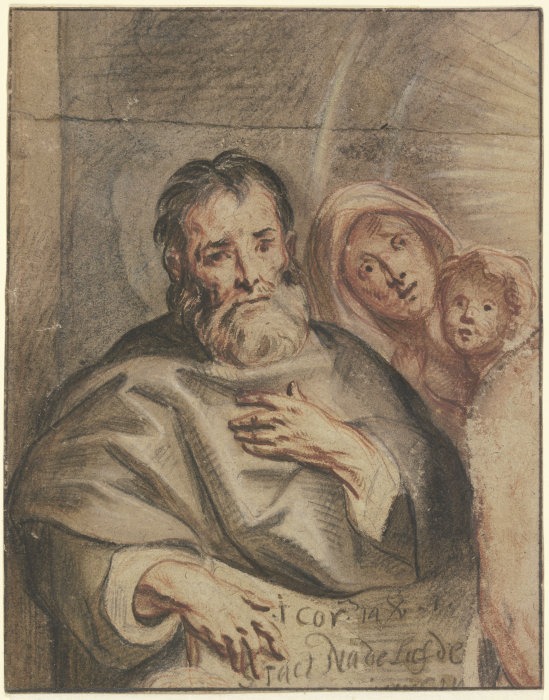 Alter Mann mit junger Frau und Kleinkind (Heilige Familie?) from Jacob Jordaens