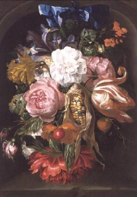 Still Life with a Swag of Fruit and Flowers hanging in a Niche