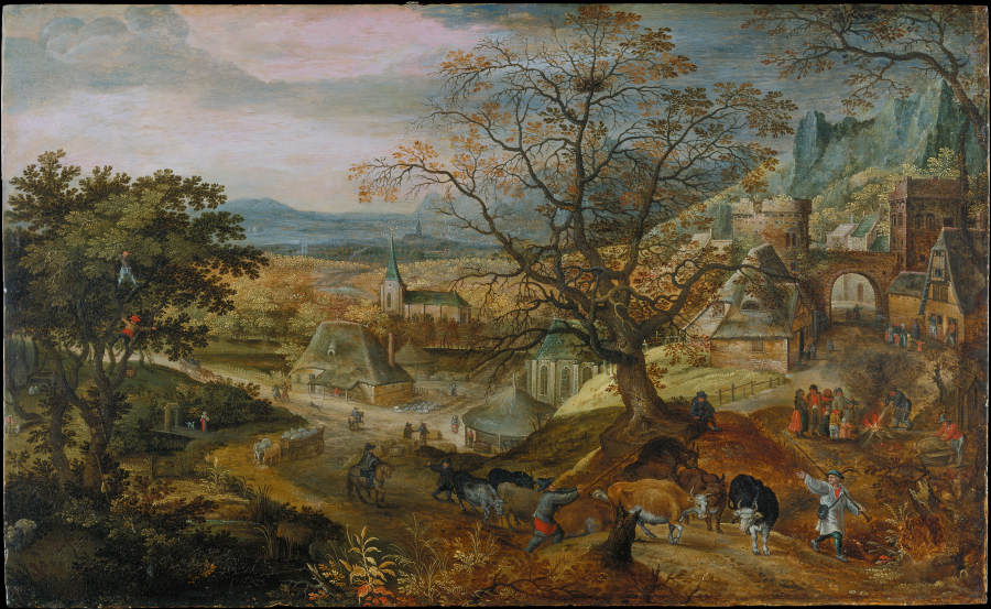Landschaft mit Kirchdorf: "Der Herbst" from Jacob Savery