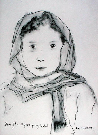 Banafha, Kabul, Afghanistan, 22nd April 2002 (charcoal on paper)  from Jacob  Sutton