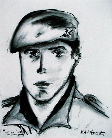 Martyn Lees, Kabul, Afghanistan, 19th February 2002 (charcoal on paper)  from Jacob  Sutton