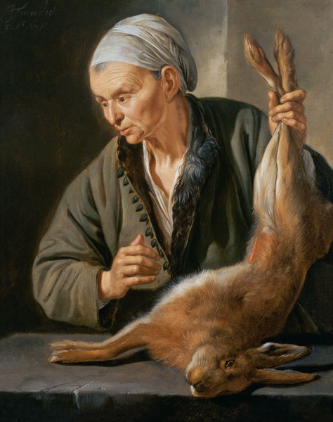 Woman with a dead hare from Jacob Toorenvliet