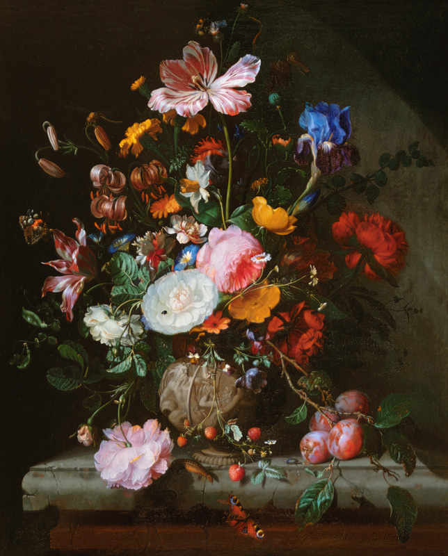 Blumenstrauß in einer Steingutvase from Jacob van Walscapelle