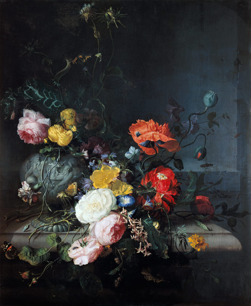 Stillleben mit Blumen und Insekten from Jacob van Walscapelle