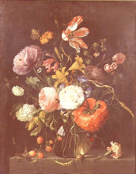Flowers in a Glass Vase from Jacob van Walscapelle