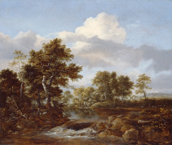 Wooded Landscape with a Stream from Jacob Isaaksz. or Isaacksz. van Ruisdael