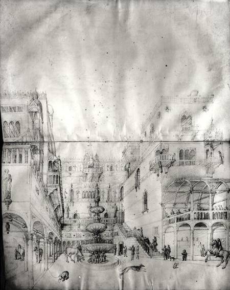 Fol.16v-17r Herod's Palace from Jacopo Bellini
