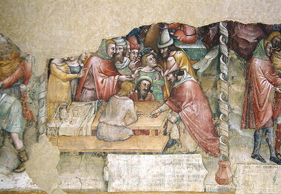 Joseph sold by brothers (fresco) from Jacopo da Bologna