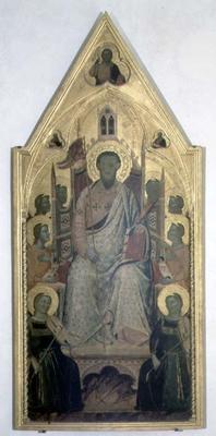 St. Bartholomew enthroned with Angels (tempera on panel)