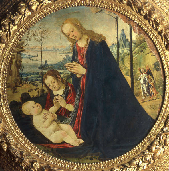 J.del Sellaio, Maria, das Kind anbetend from Jacopo del Sellaio