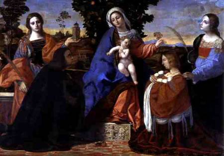 Sacred Conversation with Saints Barbara and Justina from Jacopo Palma