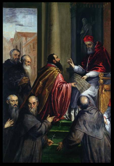 Pope Paul IV Handing over a Statute from Jacopo Palma il Giovane