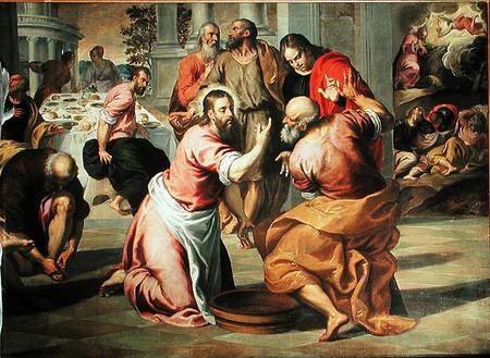 The washing of the feet from Jacopo Palma il Giovane