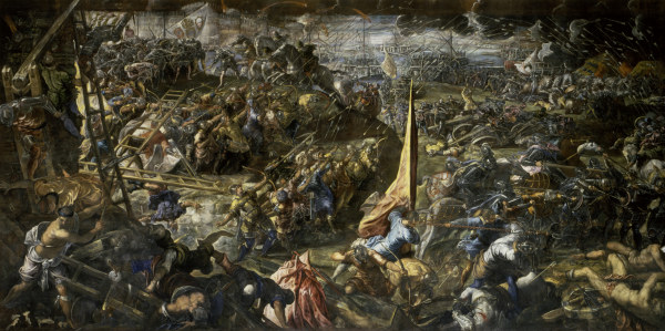 Battle of Zara /Ptg.by Tintoretto/1584/7 from Jacopo Robusti Tintoretto