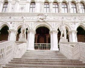 View of the Scala dei Giganti designed by Antonio Rizzo (1484-1501) with statues of Mars and Neptune