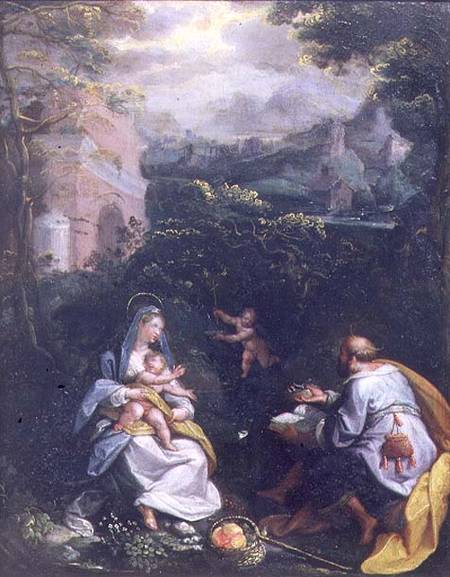 Rest on the Flight into Egypt (panel) from Jacopo Zucchi